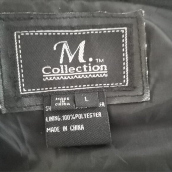 M Collection Leather Biker Vest Large Live to Ride Eagle Embroidered Black - Picture 8 of 10